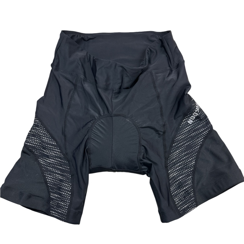 NOOYME Women's Bike 3D Padded Cycling Shorts, Black Reflective w/Pocket NWT M